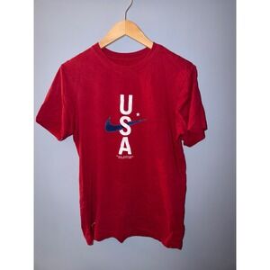 Nike Dri Fit USA Graphic T Shirt Red Blue White Star Basketball Size Small
